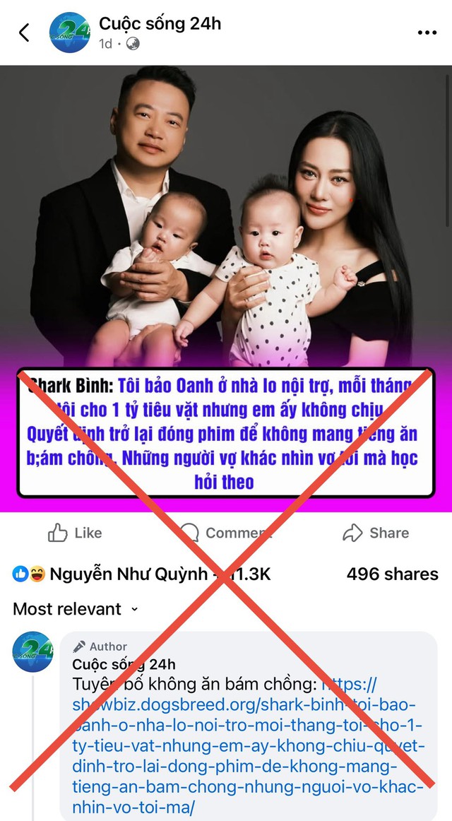 Shark Bình lên tiếng về thông tin cho vợ 1 tỷ tiêu vặt: Các page đang giật tít câu like "bẩn", vi phạm trắng trợn pháp luật - Ảnh 2.