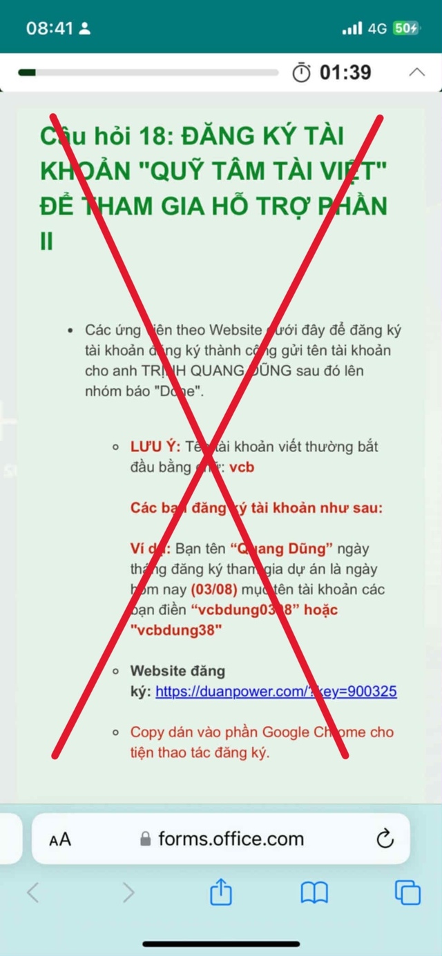 Cảnh báo thủ đoạn lừa đảo mạo danh Vietcombank tuyển dụng dự án an sinh xã hội - Ảnh 1.