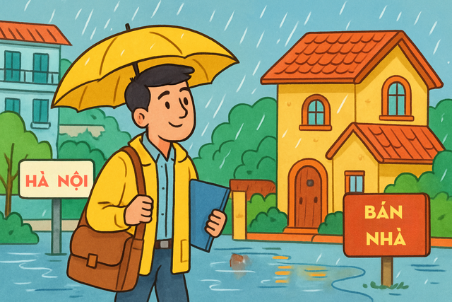 Mưa gió ngập nhiều nơi ở Hà Nội: Đi xem nhà lúc này mới là chuẩn nhất, đừng chỉ đi xem vào ngày đẹp trời- Ảnh 1.