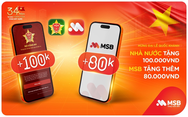 Nhận quà tới 180.000 đồng khi liên kết VneID cùng MSB - Ảnh 1.