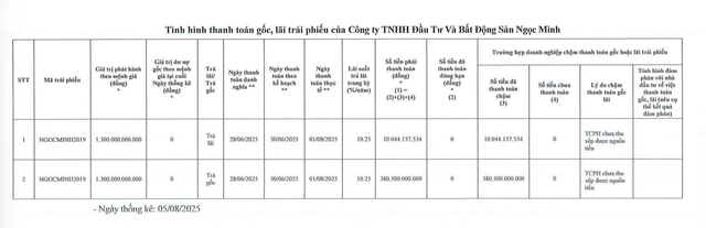 Bất động sản Ngọc Minh tất toán xong lô trái phiếu 1.300 tỷ đồng - Ảnh 1.