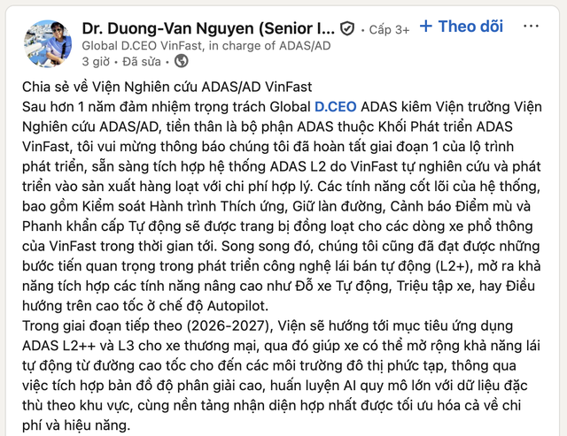 Viện trưởng VinFast lần đầu hé lộ 'dream team' nghiên cứu ADAS tại Đức - Ảnh 1.