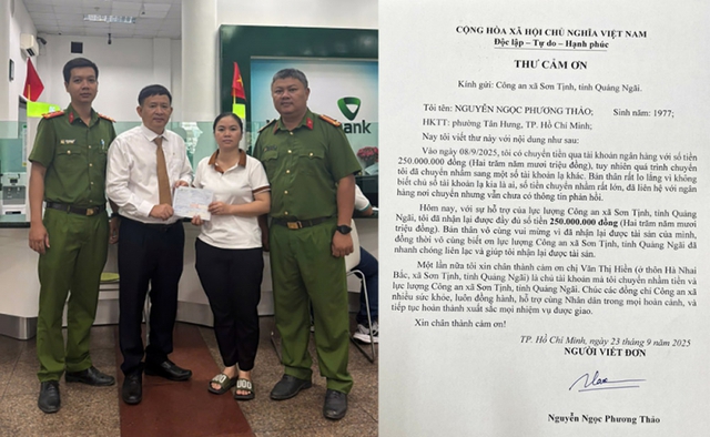 Người phụ nữ ở Quảng Ngãi bất ngờ phát hiện tài khoản Vietcombank nhận được 250 triệu từ tài khoản lạ - Ảnh 1.
