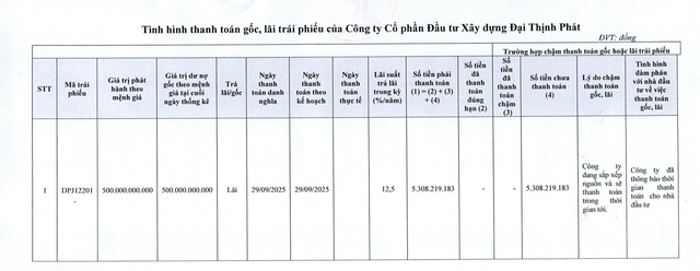Đại Thịnh Phát lại chậm thanh toán lãi lô trái phiếu 500 tỷ đồng - Ảnh 1.
