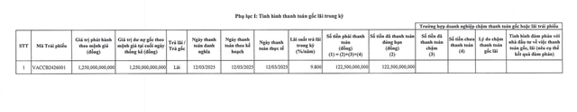 Việt An thanh toán lãi cho lô trái phiếu 1.250 tỷ đồng - Ảnh 1.