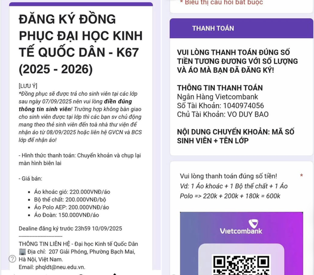 Đại học Kinh tế Quốc dân thông báo: Tân sinh viên không chuyển tiền vào tài khoản Vietcombank này- Ảnh 1. Đại học Kinh tế Quốc dân thông báo: Tân sinh viên không chuyển tiền vào tài khoản Vietcombank này- Ảnh 1.