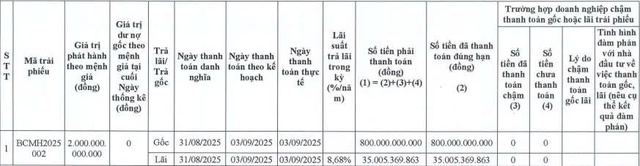 Becamex IDC thanh toán hơn 835 tỷ đồng gốc, lãi trái phiếu - Ảnh 1.