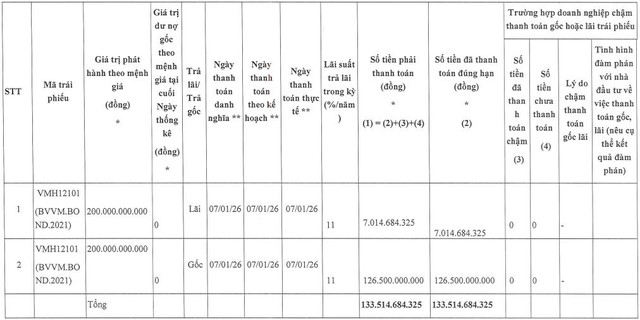 Đầu tư Bệnh viện Việt Mỹ tất toán lô trái phiếu duy nhất - Ảnh 1.