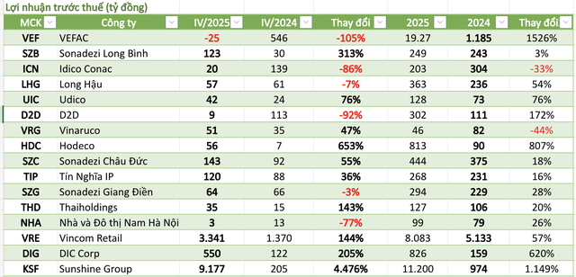 Cập nhật lợi nhuận DN bất động sản: Một "ông lớn" bứt phá tăng gần 4.500% doanh thu, VRE lập kỷ lục, trong khi nhiều doanh nghiệp lao dốc sâu - Ảnh 1.
