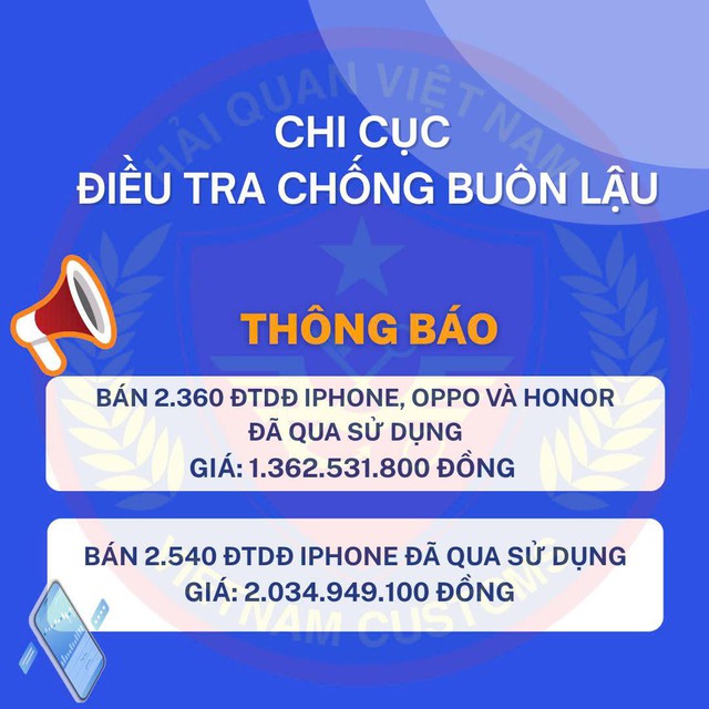 Hải quan thanh lý 2 lô điện thoại bao gồm iPhone, OPPO, Honor đã qua sử dụng, giá trung bình chưa tới 600.000 đồng/máy - Ảnh 2.