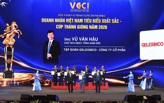 Chủ tịch HĐQT, Tổng giám đốc Geleximco được vinh danh Doanh nhân Việt Nam tiêu biểu - Cúp Thánh Gióng 2026 - Ảnh 1.
