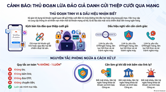 Xuất hiện thủ đoạn giả danh người quen gửi thiệp cưới điện tử để lừa đảo - Ảnh 1.