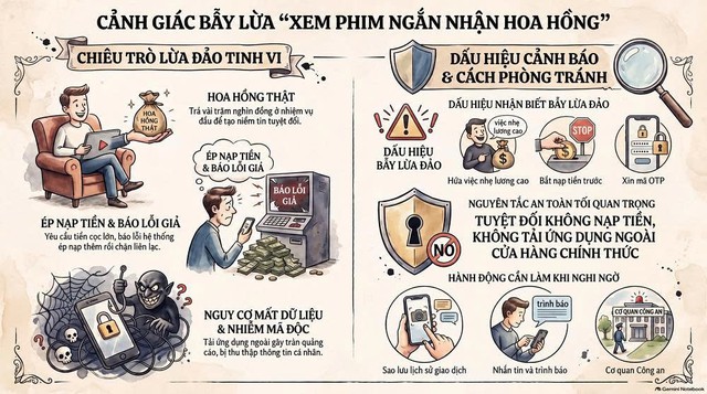 Cảnh báo chiêu trò lừa đảo xem phim nhận tiền hoa hồng trên mạng xã hội - Ảnh 1.