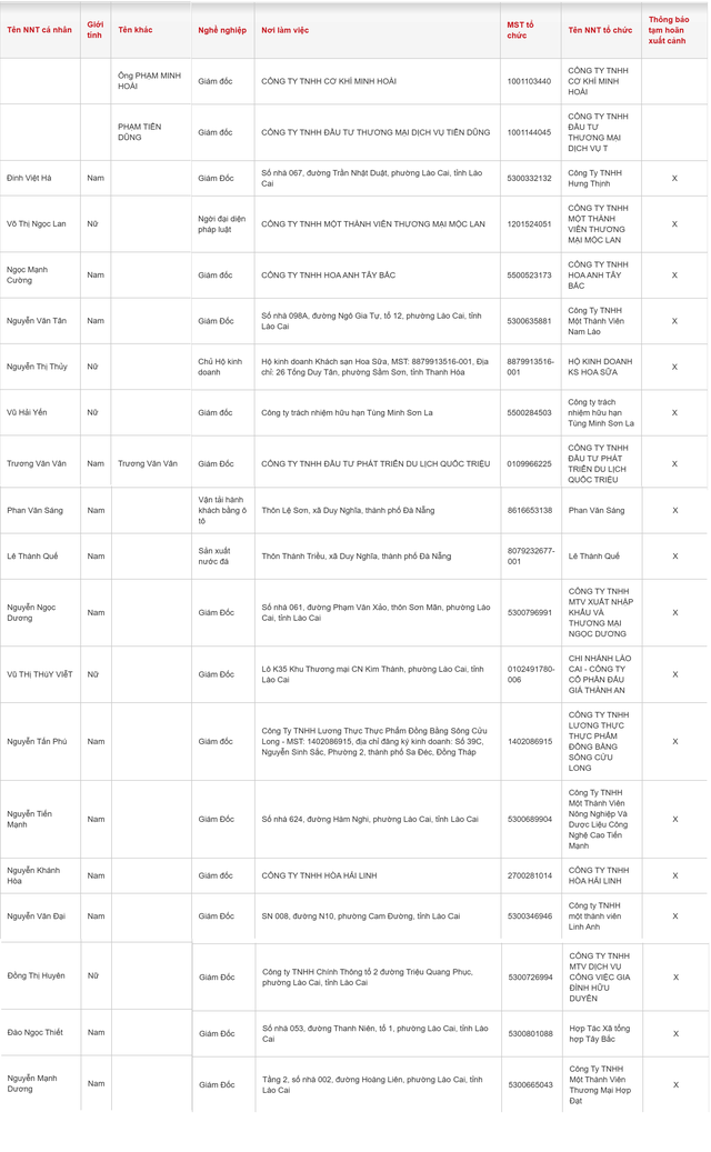 Cận Tết, thêm loạt Giám đốc doanh nghiệp bị tạm hoãn xuất cảnh: Nhiều cái tên quen thuộc - Ảnh 2.