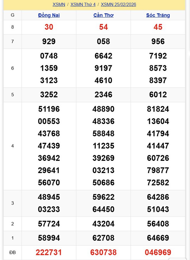 Kết quả xổ số miền Nam hôm nay ngày 25/2/2026 - Ảnh 2.