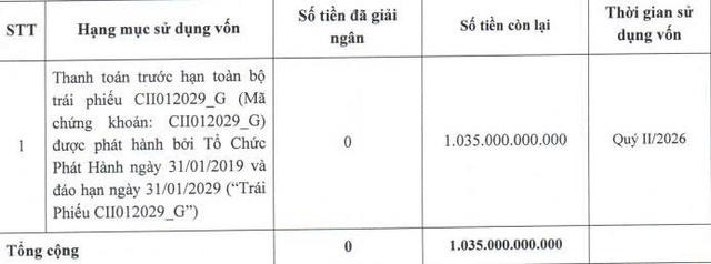 CII chưa dùng hết vốn huy động từ chào bán 20 triệu trái phiếu chuyển đổi - Ảnh 2.