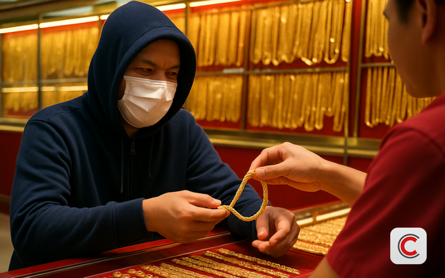 Người dân không bỏ khẩu trang, mũ trùm đầu khi vào tiệm vàng, ngân hàng: Công an địa phương khuyến nghị dừng phục vụ vì lý do sau - Ảnh 1.