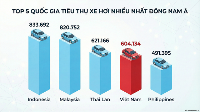 Bán hơn 600.000 xe ô tô 1 năm - Việt Nam sắp vượt Thái Lan để lọt top 3 quốc gia tiêu tụ xe hơi nhiều nhất Đông Nam Á: Nền kinh tế hưởng lợi lớn - Ảnh 2.