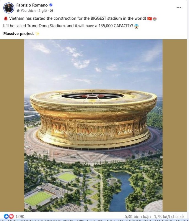 Báo quốc tế: Việt Nam xây sân vận động 135.000 chỗ ngồi lớn nhất thế giới, vượt nhiều "siêu sân" toàn cầu- Ảnh 1.
