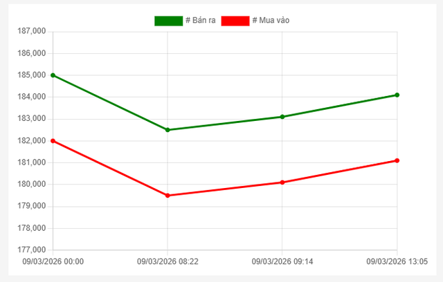 Sáng 9/3: Giá vàng SJC, vàng nhẫn trơn rớt mạnh - Ảnh 1.