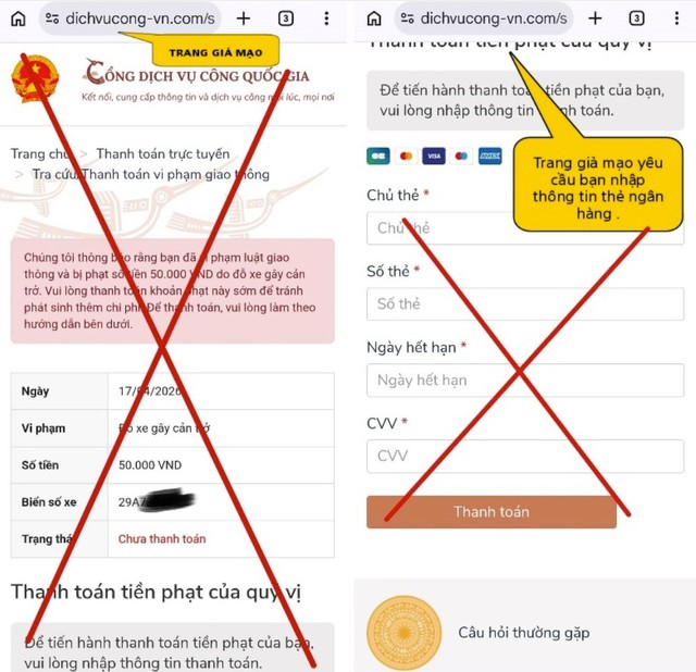 Cảnh báo chiêu trò lừa đảo 'phạt nguội' qua website giả mạo dịch vụ công - Ảnh 2.
