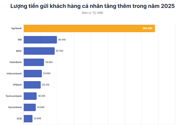 Lộ diện ngân hàng hút tiền gửi dân cư nhất Việt Nam, áp đảo hoàn toàn hệ thống - Ảnh 2.