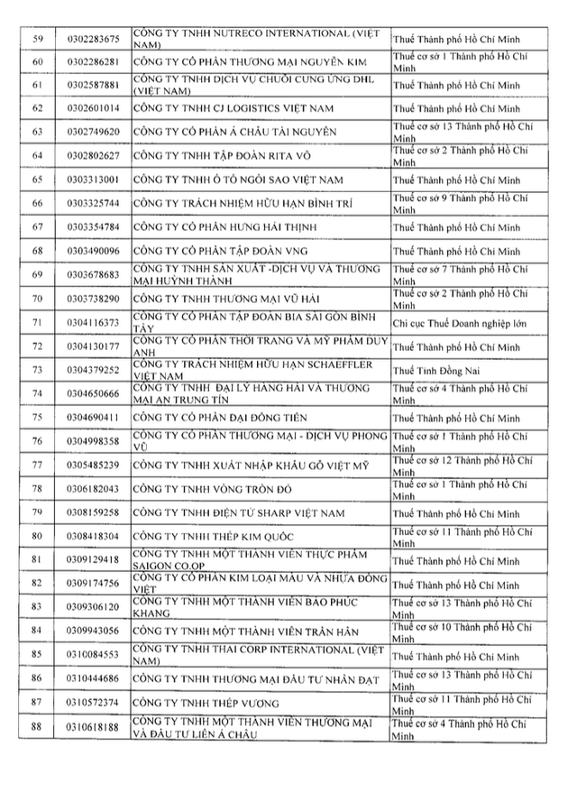 Danh sách 302 doanh nghiệp thu nghìn tỷ, lãi mỏng hoặc thua lỗ nhiều năm bị Cục Thuế kiểm tra: Gọi tên VNG, KFC, Be Group, GSM, Sunlife... - Ảnh 3.