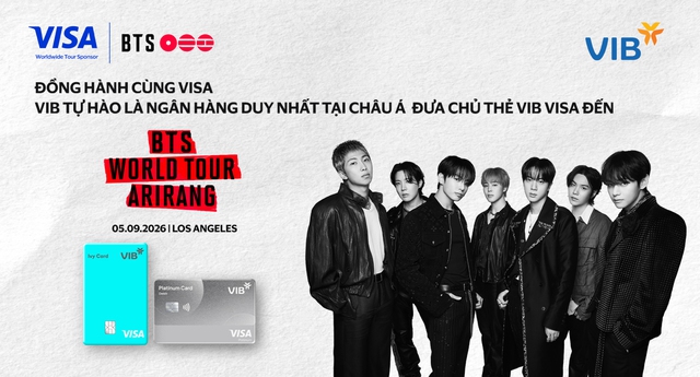 VIB là ngân hàng duy nhất tại châu Á hợp tác cùng Visa, đưa chủ thẻ Việt Nam đến BTS WORLD TOUR 'ARIRANG' TẠI LOS ANGELES - Ảnh 1.