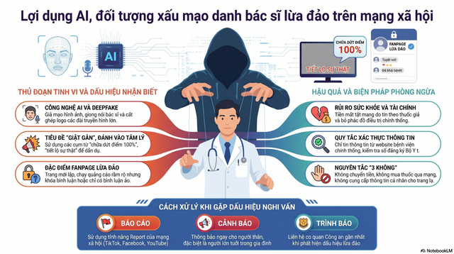 Nhận diện thủ đoạn giả mạo bác sĩ để lừa đảo bán thuốc, thực phẩm chức năng - Ảnh 1.