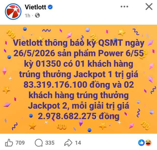 Lại có thêm "tỷ phú Vietlott" trúng giải hơn 83 tỷ đồng - Ảnh 1.