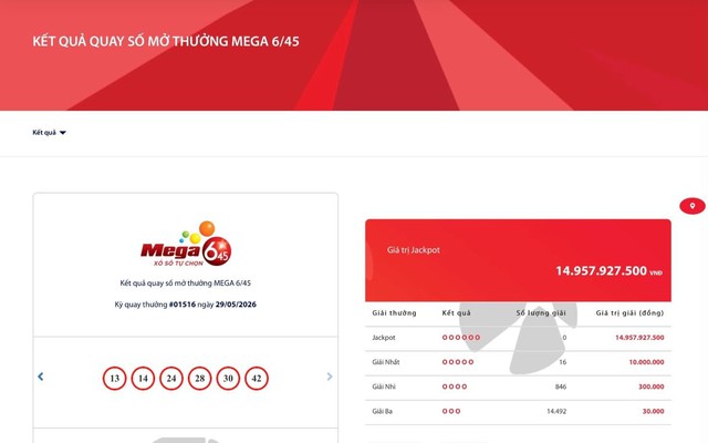 Kết quả xổ số Vietlott ngày 29/5/2026 - Ảnh 2.