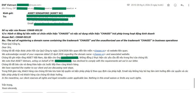 Hé lộ hậu trường vụ tranh chấp tên miền chagee.vn: Asset Việt Nam bác tin "đi đêm", khẳng định không nhận lợi ích từ phía đối phương - Ảnh 2.
