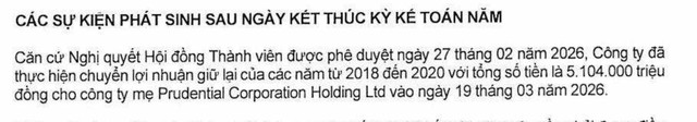 Prudential Việt Nam vừa chuyển hơn 5.100 tỷ đồng về công ty mẹ, nộp phạt hơn 135 tỷ đồng tiền thuế- Ảnh 1.