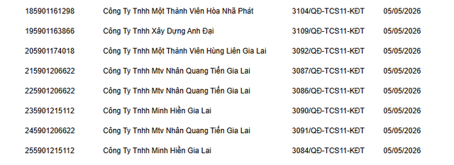 Cơ quan Thuế thông báo: Phong tỏa tài khoản ngân hàng đối với các doanh nghiệp, công ty có tên sau  - Ảnh 2.