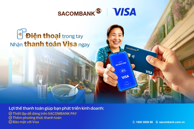 SACOMBANK triển khai tính năng “Chấp nhận thanh toán thẻ Visa” – Nhận thanh toán ngay trên ứng dụng SACOMBANK PAY - Ảnh 1.