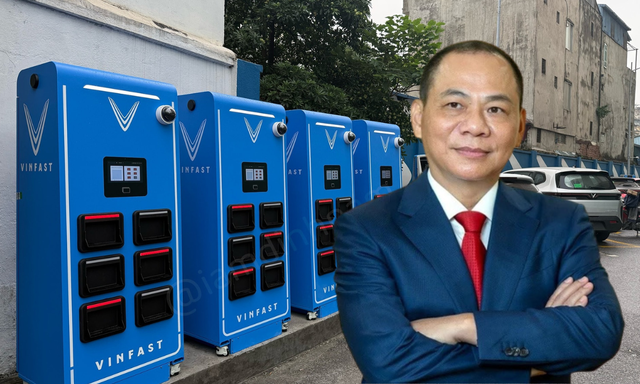 Công ty trạm sạc của tỷ phú Phạm Nhật Vượng bắt tay EVNHANOI triển khai 10.000 tủ đổi pin xe máy điện - Ảnh 1.