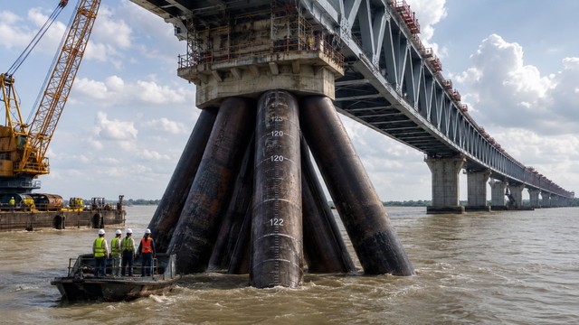 Phát hiện 264 thanh thép 'khổng lồ' bị Trung Quốc cắm sâu 122m dưới lòng sông, thứ chúng đang gánh phía trên là công trình thế kỷ - Ảnh 1.