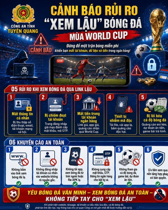 Cảnh báo rủi ro khi xem World Cup 2026 trên web lậu - Ảnh 1.
