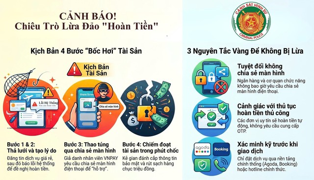 Cảnh báo thủ đoạn hỗ trợ hoàn tiền, dẫn dụ người dùng chia sẻ màn hình điện thoại - Ảnh 1.