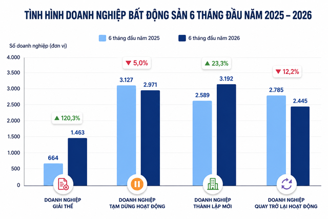 Chỉ trong nửa đầu năm, doanh nghiệp bất động sản giải thể tăng hơn 120%: Chuyện gì đang diễn ra? - Ảnh 1.