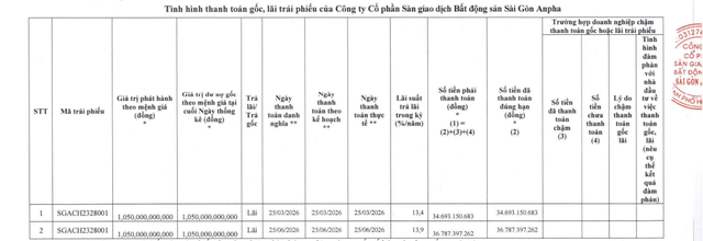 Dư nợ trái phiếu Sài Gòn Anpha bao nhiêu? - Ảnh 1.