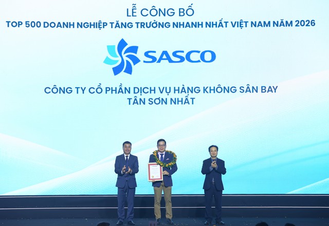 SASCO được vinh danh trong Top 5 Doanh nghiệp tăng trưởng nhanh nhất Việt Nam 2026 - Ảnh 1.