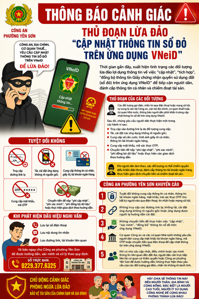 Cảnh giác thủ đoạn giả danh cán bộ, yêu cầu cập nhật sổ đỏ trên VNeID - Ảnh 1.