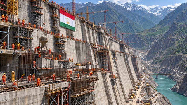 Tajikistan xây đập cao 335 m giữa núi, tạo hồ chứa 13,3 tỷ m³ nước và nhà máy thủy điện 3.780 MW - Ảnh 1.