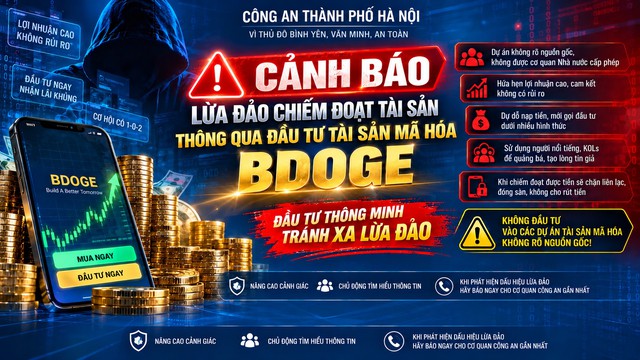 Cảnh báo thủ đoạn lừa đảo đầu tư tài sản mã hóa BDOGE - Ảnh 1.