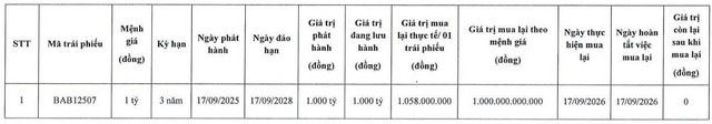 Bac A Bank mua lại trước hạn lô trái phiếu 1.000 tỷ đồng - Ảnh 1.