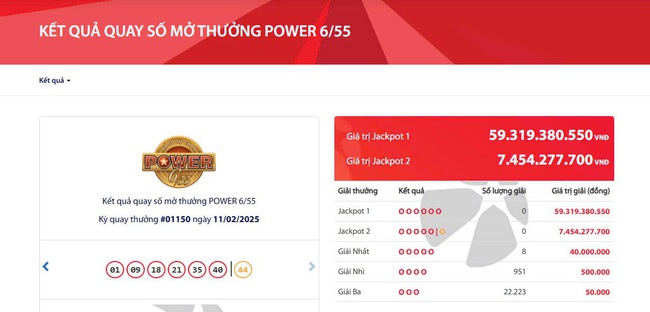 Kết quả xổ số Vietlott ngày 11/2/2025- Ảnh 2. Kết quả xổ số Vietlott ngày 11/2/2025- Ảnh 2.
