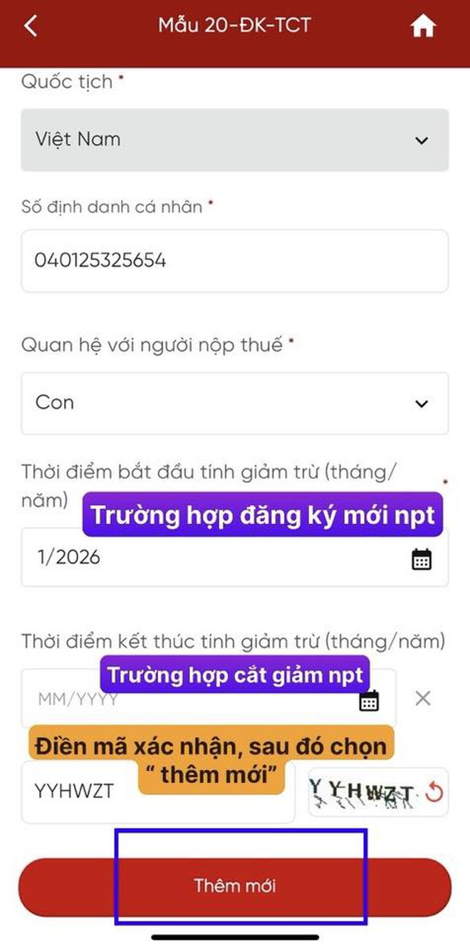 Cơ quan Thuế hướng dẫn chi tiết Cách đăng ký Người phụ thuộc để giảm trừ gia cảnh trên eTax Mobile - Ảnh 8.