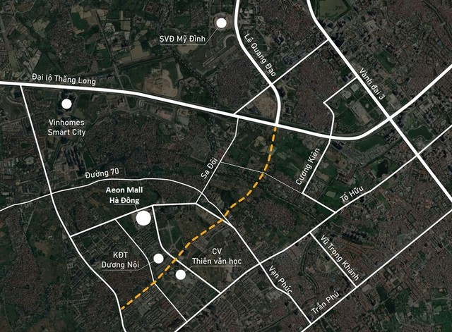 Con đường dài chưa đến 3 km đi qua hàng loạt dự án lớn, nằm giữa 2 tuyến đường nghìn tỷ, dự kiến sắp thông xe - Ảnh 1. Con đường dài chưa đến 3 km đi qua hàng loạt dự án lớn, nằm giữa 2 tuyến đường nghìn tỷ, dự kiến sắp thông xe - Ảnh 1.