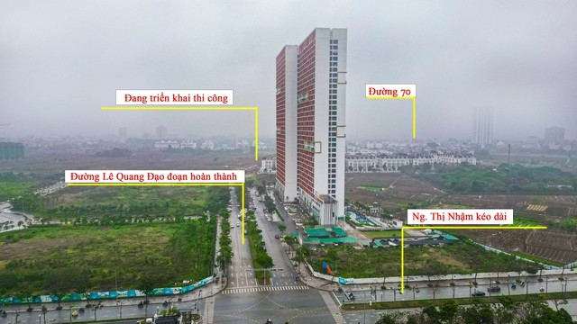 Con đường dài chưa đến 3 km đi qua hàng loạt dự án lớn, nằm giữa 2 tuyến đường nghìn tỷ, dự kiến sắp thông xe - Ảnh 7. Con đường dài chưa đến 3 km đi qua hàng loạt dự án lớn, nằm giữa 2 tuyến đường nghìn tỷ, dự kiến sắp thông xe - Ảnh 7.